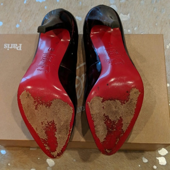 Christian louboutin burgundy glitter patent pumps - Picture 7 of 8